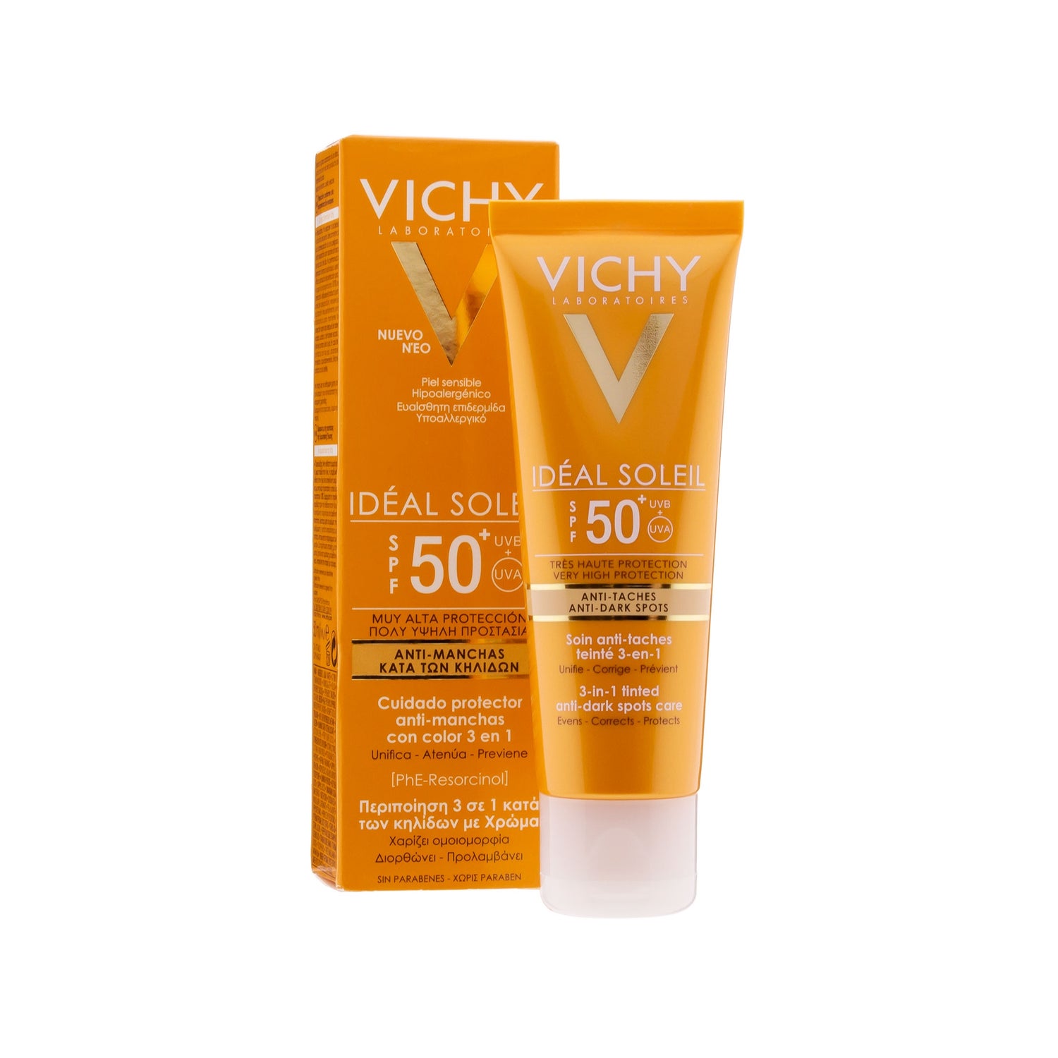 vichy ideal soleil protector antimanchas 3 en 1 spf50 50ml
