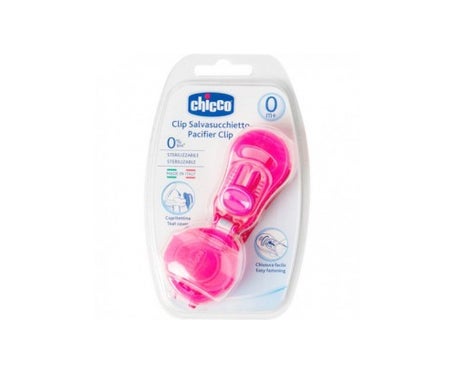 chicco baby clip protege chupete color rosa 1ud
