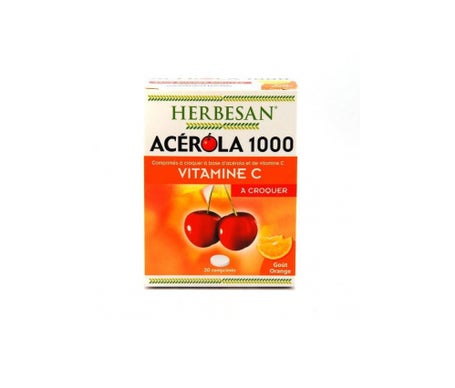 herbesan acerola 1000 orange flavour 30 tabletas masticables