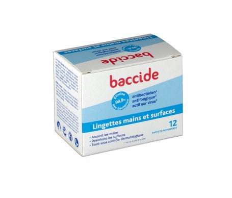 baccidian individual disinfececting wipes caja de 12 bolsas