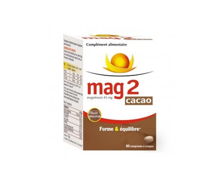mag 2 cocoa shape and balance box of 60 tablets crunch