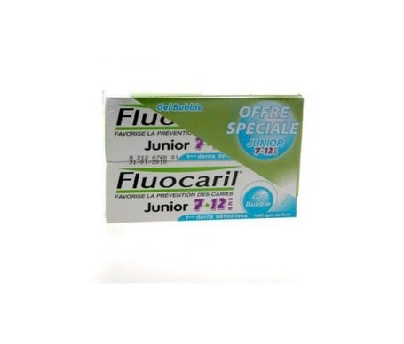 fluocaril junior 7 12 a os pasta de dientes gel burbuja lote 2 x 50 ml