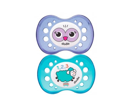 dodie dodie dodie dodie duo chupete sin anillo silicona 18 meses special night sheep owl set of 2