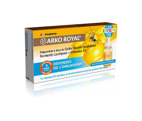 arkopharma royal gelee fermentos l cticos vitamina d3 junior 5 unidose