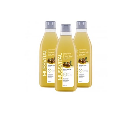 mussvital essentials family pack gel de ba o aceite de oliva 3x750ml