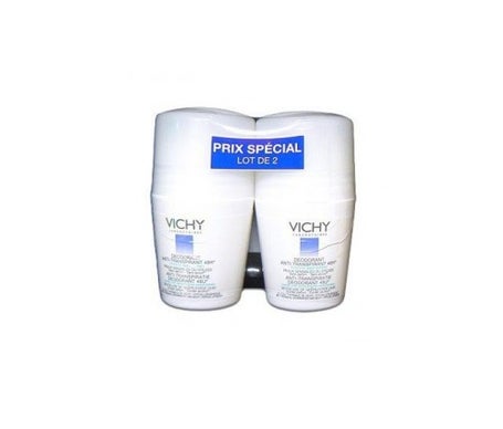 vichy anti transpirant dodorant for sensitive skin or epiles 48h ball lot de 2