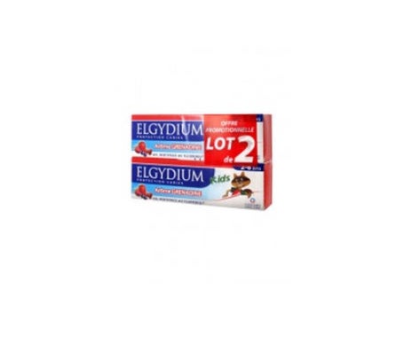 elgydium kids pasta de dientes protectora de caries granadina set de 2 x 50 ml