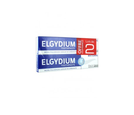 set de pasta de dientes elgydium white de 2 x 75 ml