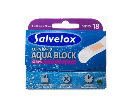 salvelox cura rapid aqua block ap sito adhesivo 72mmx25mm 18uds