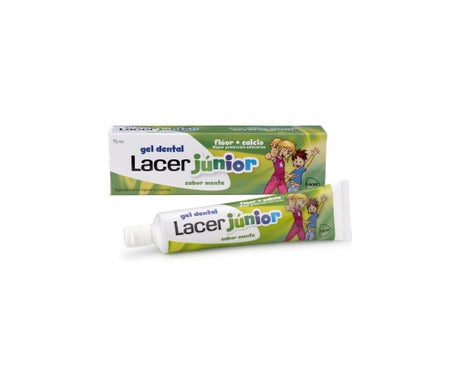 lacer junior gel dental sabor menta 75ml