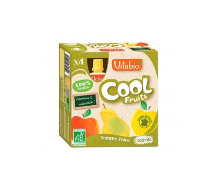vitabio caja con 4 bolsitas de fruta ecol gica con manzana y pera cool fruits 4x90 g