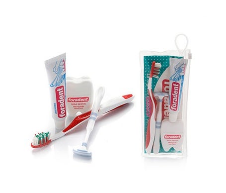 foradent kit dental adulto 1 cepillo pasta 25ml seda dental 5m 1 limpiador lengual