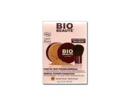 nuxe bio beaut mineral powder foundation with brush 03 cocoa fonc 4 g