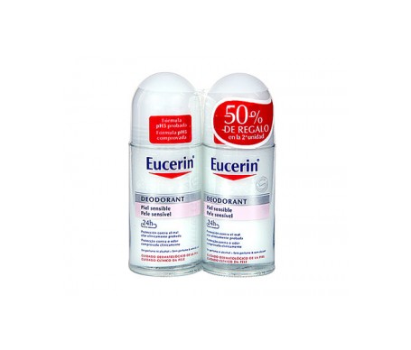 eucerin desodorante piel sensible roll on 2x1