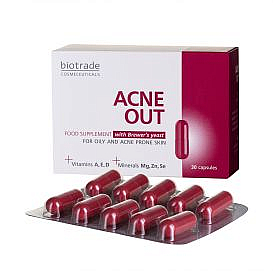 biotrade cosmeceuticals acne out suplemento alimenticio 30c ps