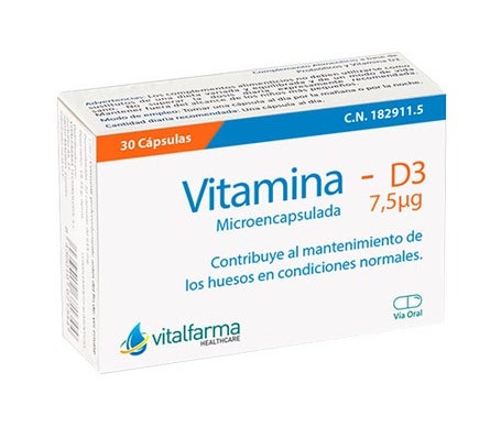 vitalfarma vitamina d3 7 5 mcg 30 capsulas