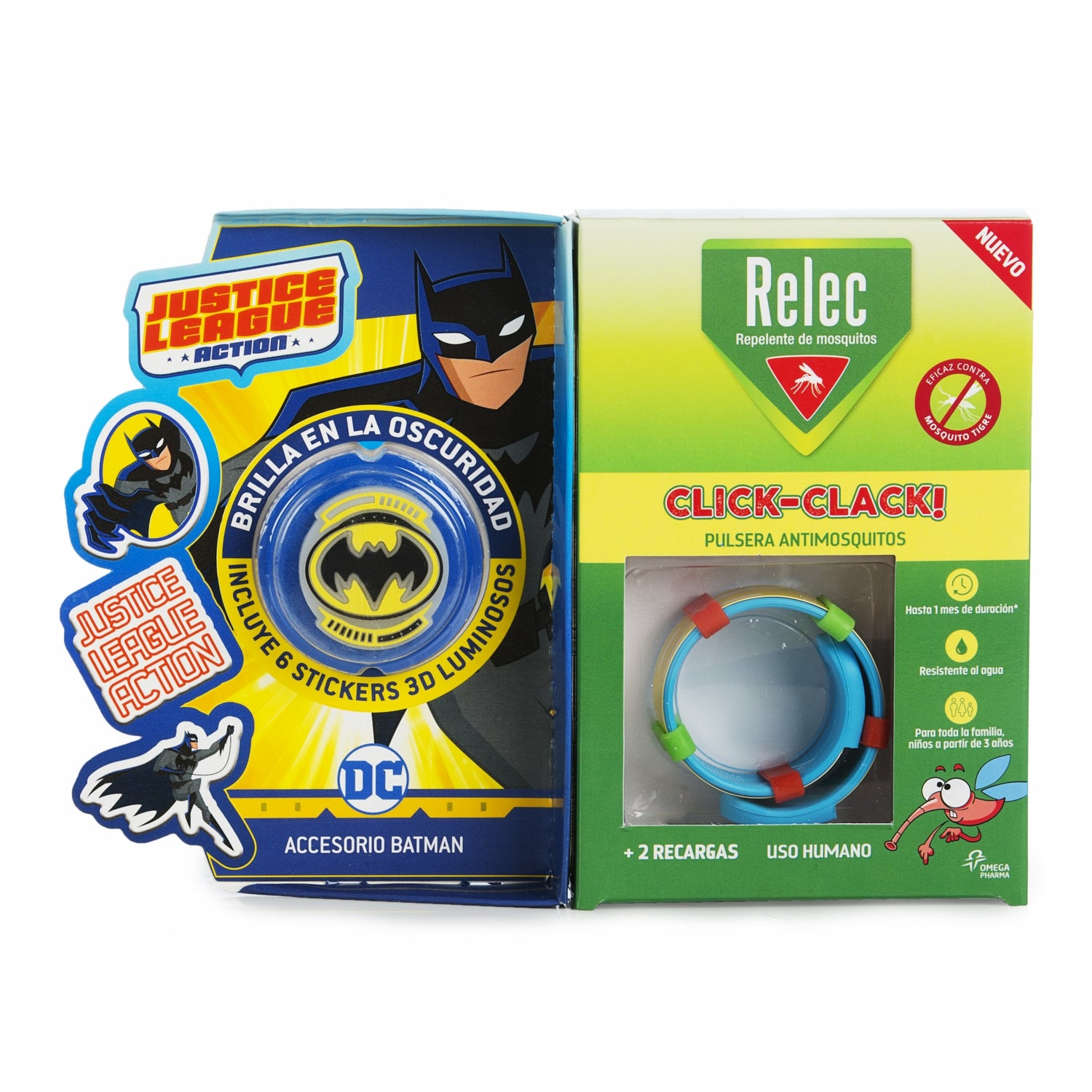 relec pulsera antimosquitos click clack stick batman