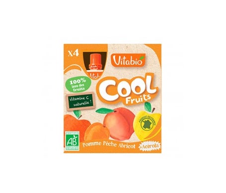 vitabio caja con 4 bolsitas de fruta ecol gica con manzana melocot n y albaricoque cool fruits 4x90 g