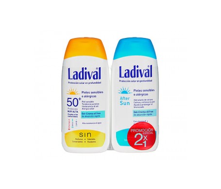 ladival pack pieles sensibles o al rgicas spf50 gel crema oil free after sun 200ml