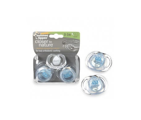 tommee tippee 2 chupetes pure 0 3meses transparentes