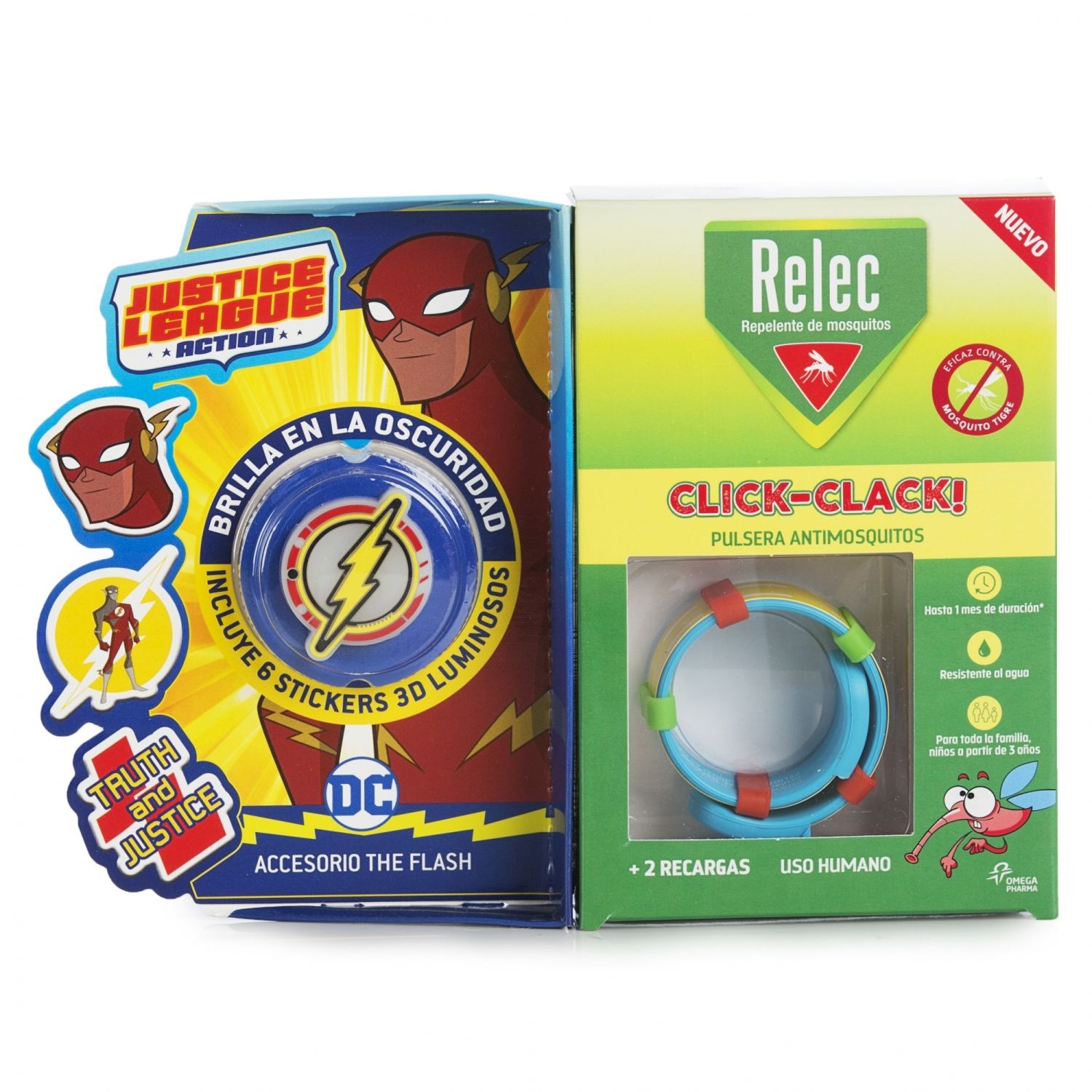 relec pulsera antimosquitos click clack flash