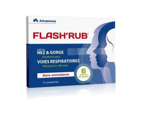 arkopharma flash rub nose throat respiratory tract suplemento alimenticio caja de 15 tabletas