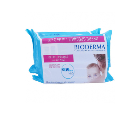 bioderma abcderm biodegrad wipe 60x2