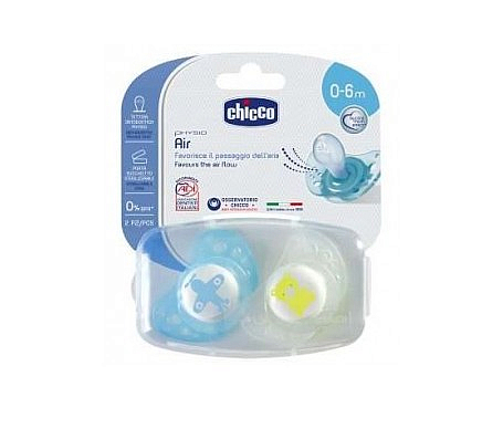 chicco chupete physio air silicona azul 0 6m 2uds