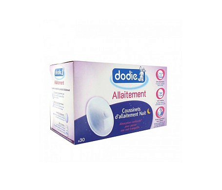 almohadilla de lactancia dodie night con adhesivo 30 unidades