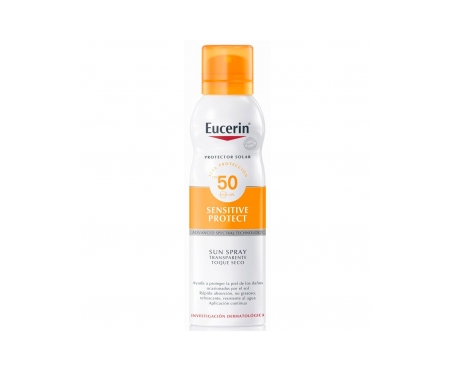 eucerin sensitive protect spf50 sun spray transparent dry touch 200ml