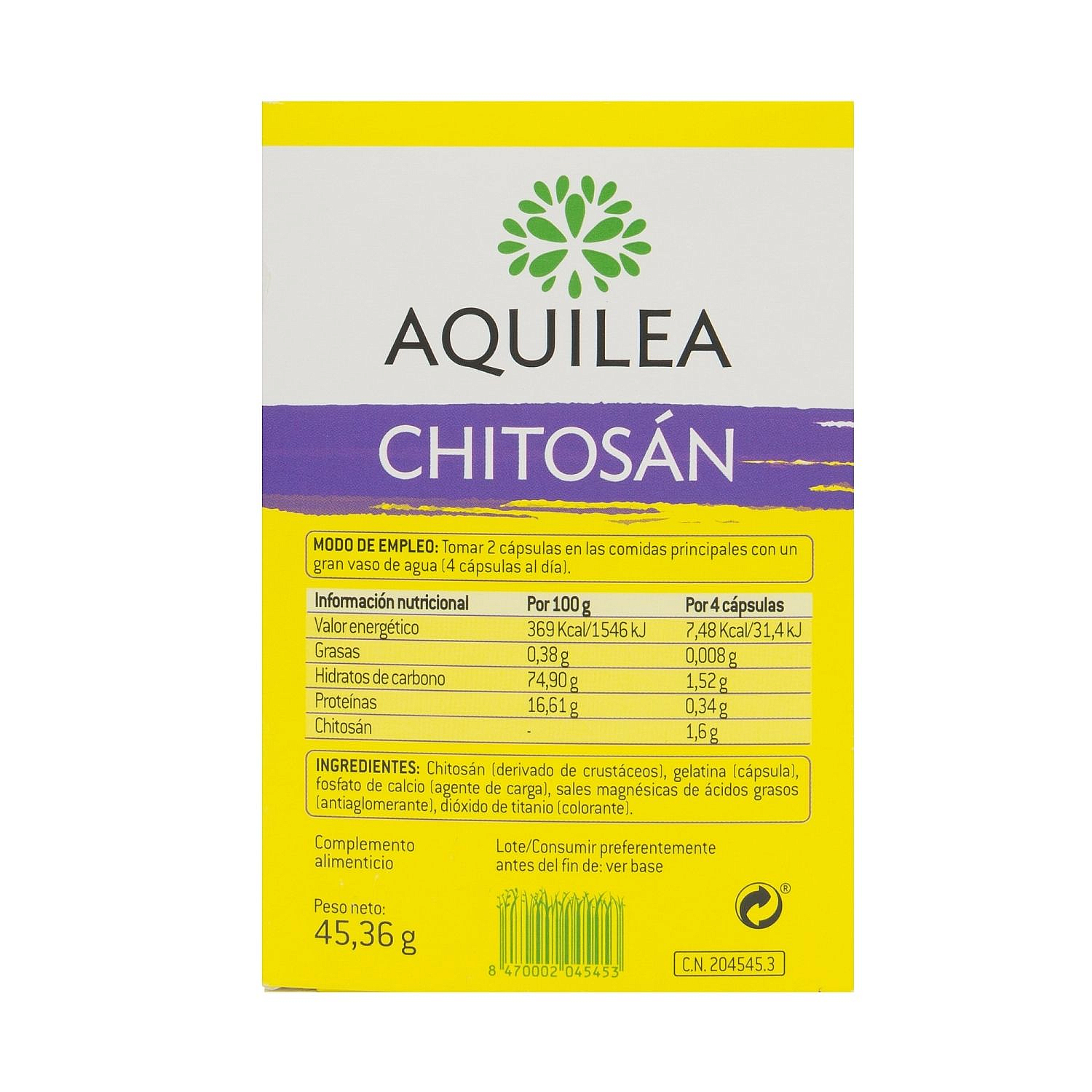 aquilea chitos n forte 400mg 90c ps