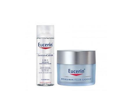 eucerin pack hyaluron filler crema de d a pieles secas 50ml dermatoclean soluci n micelar 200ml